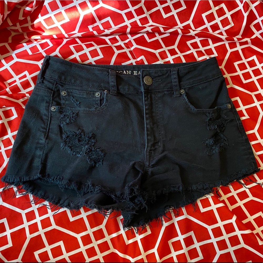 Black Demin Hi-Rise Festival AE Shorts